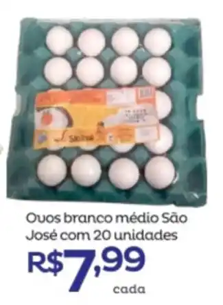 Super Lagoa Ovos Branco medio Sao Jose com 20 unidades oferta