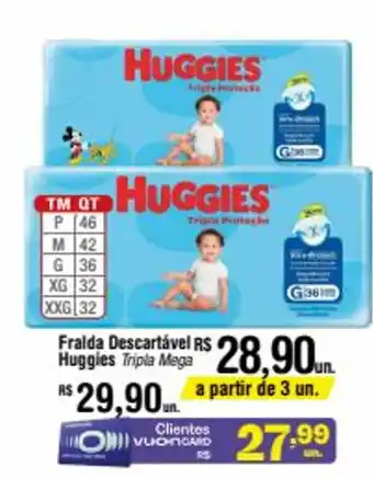 Fort Atacadista Fralda descaratvel Huggies Tripla Mega oferta