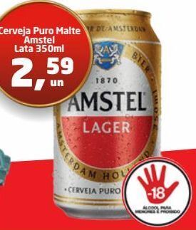 Tenda Atacado Cerveja puro malte amstel lata 350ml oferta