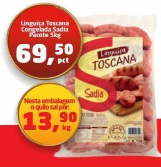 Tenda Atacado Linguiça toscana congelada sadia 5kg oferta