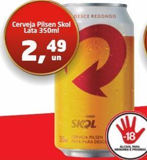 Tenda Atacado Cerveja pilsen skol lata 350ml oferta