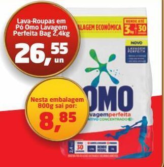 Tenda Atacado Lava-roupas em pó omo lavagem perfeita bag 2,4kg oferta