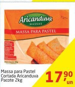 Tenda Atacado Massa para pastel cortada aricanduva 2kg oferta