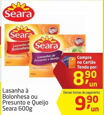 Tenda Atacado Lasanha à bolonhesa ou presunto e queijo seara 600g oferta