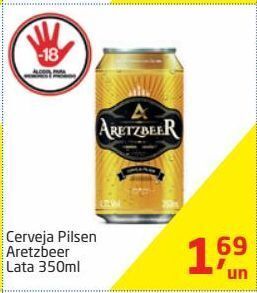 Tenda Atacado Cerveja pilsen aretzbeer lata 350ml oferta