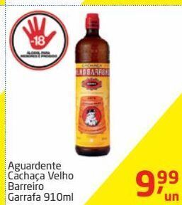 Tenda Atacado Aguardente cachaça velho barreiro 910ml oferta