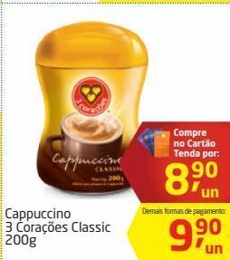 Tenda Atacado Cappuccino 3 corações classic 200g oferta