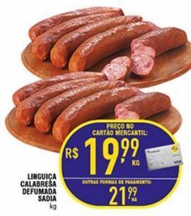 Mercantil Rodrigues Linguiça calabresa sadia kg oferta