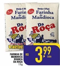 Mercantil Rodrigues Farinha de mandioca branca da roça kg oferta