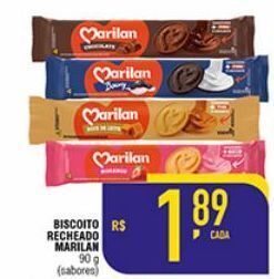 Mercantil Rodrigues Biscoito recheado marilan 90g oferta