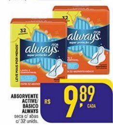 Mercantil Rodrigues Absorvente always 32un oferta