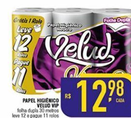 Mercantil Rodrigues Papel higiênico velud vip oferta