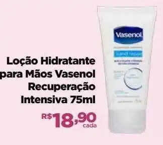 Loção hidratante para mãos vasenol recuperação intensiva 75ml