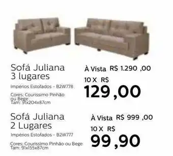 Grupo Formosa Sofá juliana 3 lugares sofá juliana 2 lugares oferta