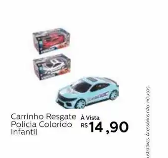 Carrinho resgate polícia colorído infantil