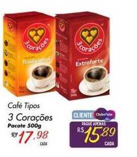Muffato Café tipos 3 corações pacote oferta