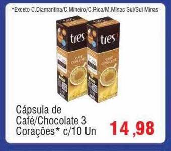 Spani Atacadista Cápsula de café chocolate 3 corações oferta