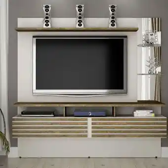Home theater miami para tv até 65" off-white/ipê