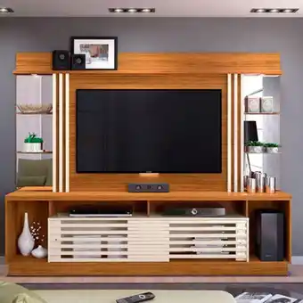 Carrefour Home theater frizz gold para tv até 55" naturale off white oferta
