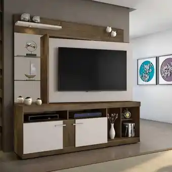 Carrefour Home brasil para tv até 56" mobycasa móveis cacau/ off white oferta