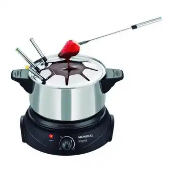 Carrefour Fondue eletrico com 8 garfos mondial aço inox 1200w oferta