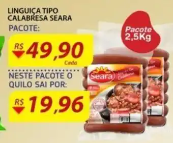 Assaí Atacadista Linguica Tipo Calabresa Seara 2.5kg oferta