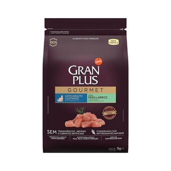 Ração granplus gourmet para gatos castrados sabor peru e arroz