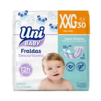 Supermercados Pague Menos Fralda uni baby xxg com 30 unidades oferta