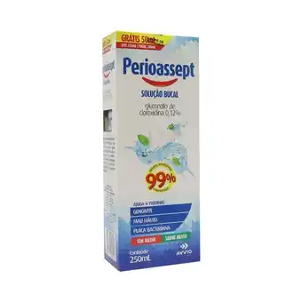 Enxaguante bucal perioassept sabor menta sem álcool com 250ml