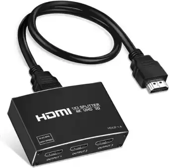 Newcare 4k hdmi splitter 1 in 3 out, 1×3 hdmi splitter support 4kx2k, 1080p, 3d, hdr, dts/doby-truehd for xbox ps5/4 fire sti