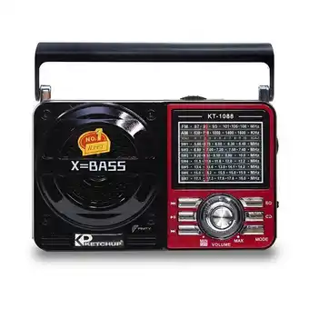 Carrefour Radio recarregável ketchup kt-1088 fm/am/sd/usb - vermelho oferta