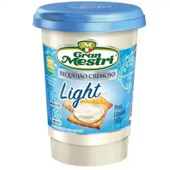 Requeijão cremoso gran mestri light embalagem 180g
