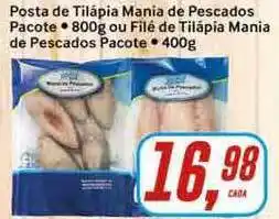 Posta De Tilápia Mania De Pescados Pacote 800g Ou Filé De Tilápia Mania De Pescados Pacote 400g