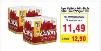 Spani Atacadista Papel Higiênico Folha Dupla Cotton Leve 12 Pague 11 Un oferta