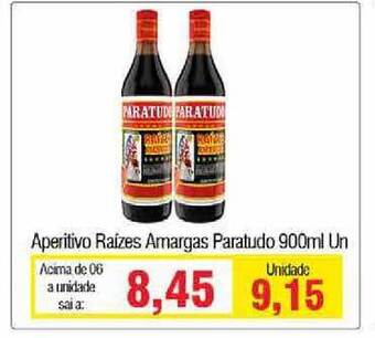 Aperitivo Raízes Amargas Paratudo 900ml Un.