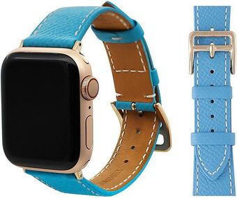 Heyon women leather band,top grain french calf genuine leather , compatível com apple watch band 44mm /38mm /40mm /42mm , sub