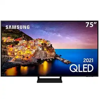Carrefour Smart tv 75 polegadas qled 4k 75q70a processador ia design slim samsung oferta