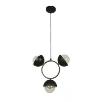 Leroy Merlin Pendente 3 lâmpadas preto metal e vidro celera inspire oferta