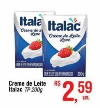 Fort Atacadista Creme de Leite Italac TP 200g oferta