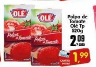 Higa's Supermercado Polpa de Tomate Ole Tp 520g oferta