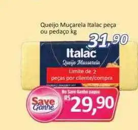 Supermercados Savegnago Queijo muçarela italac peça ou pedaço oferta