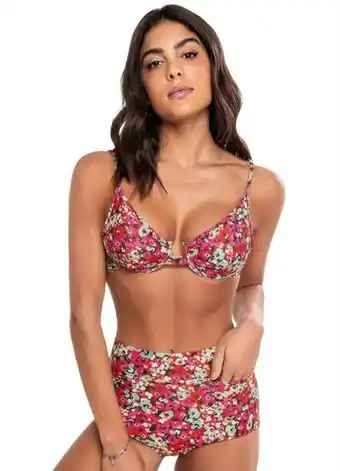 Posthaus Enfim - biquíni rosa floral hot pants beach oferta