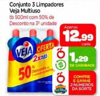 Nordestão Conjunto 3 limpadores veja multiuso oferta