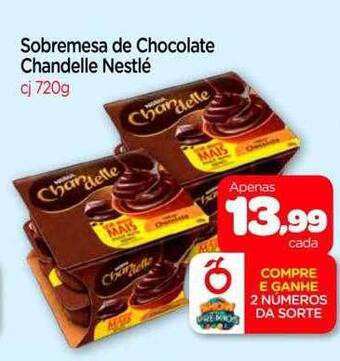 Nordestão Sobremesa de chocolate chandelle nestlé oferta