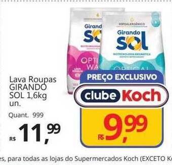 Supermercados Koch Lava roupas girando sol oferta