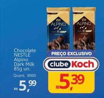 Supermercados Koch Chocolate nestlé alpino dark milk oferta