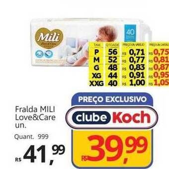 Supermercados Koch Fralda mili love&care oferta