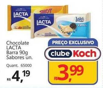 Supermercados Koch Chocolate lacta barra sabores oferta