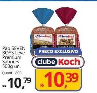 Supermercados Koch Pão seven boys leve premium sabores oferta