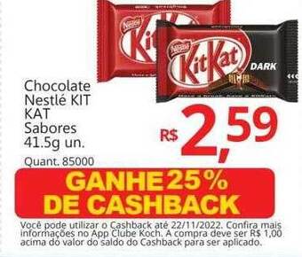Supermercados Koch Chocolate nestlé kit kat sabores oferta